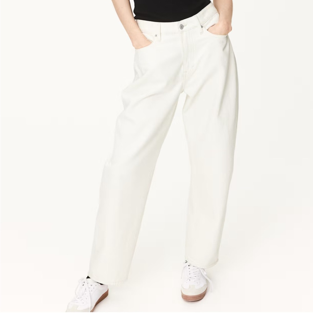 H&M Cream High-Waisted Pants